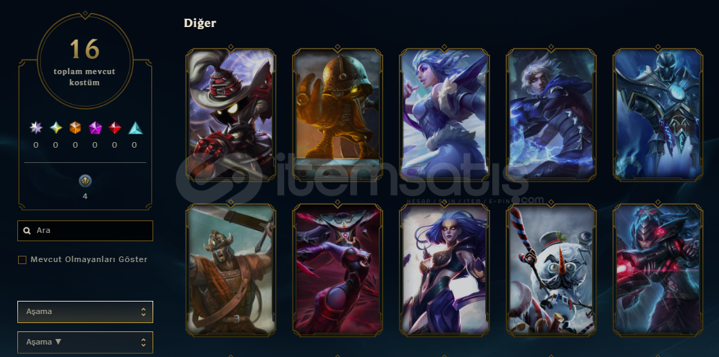 16 Kostümlü 59 Level EUW Hesap 16 Kostümlü 59 Level EUW Hesap