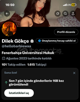 1.6k takipçili Twitter hesabı