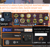 17 MADALYALI 16 LV 1375 TL CS GO ENVANTERLİ 8.2