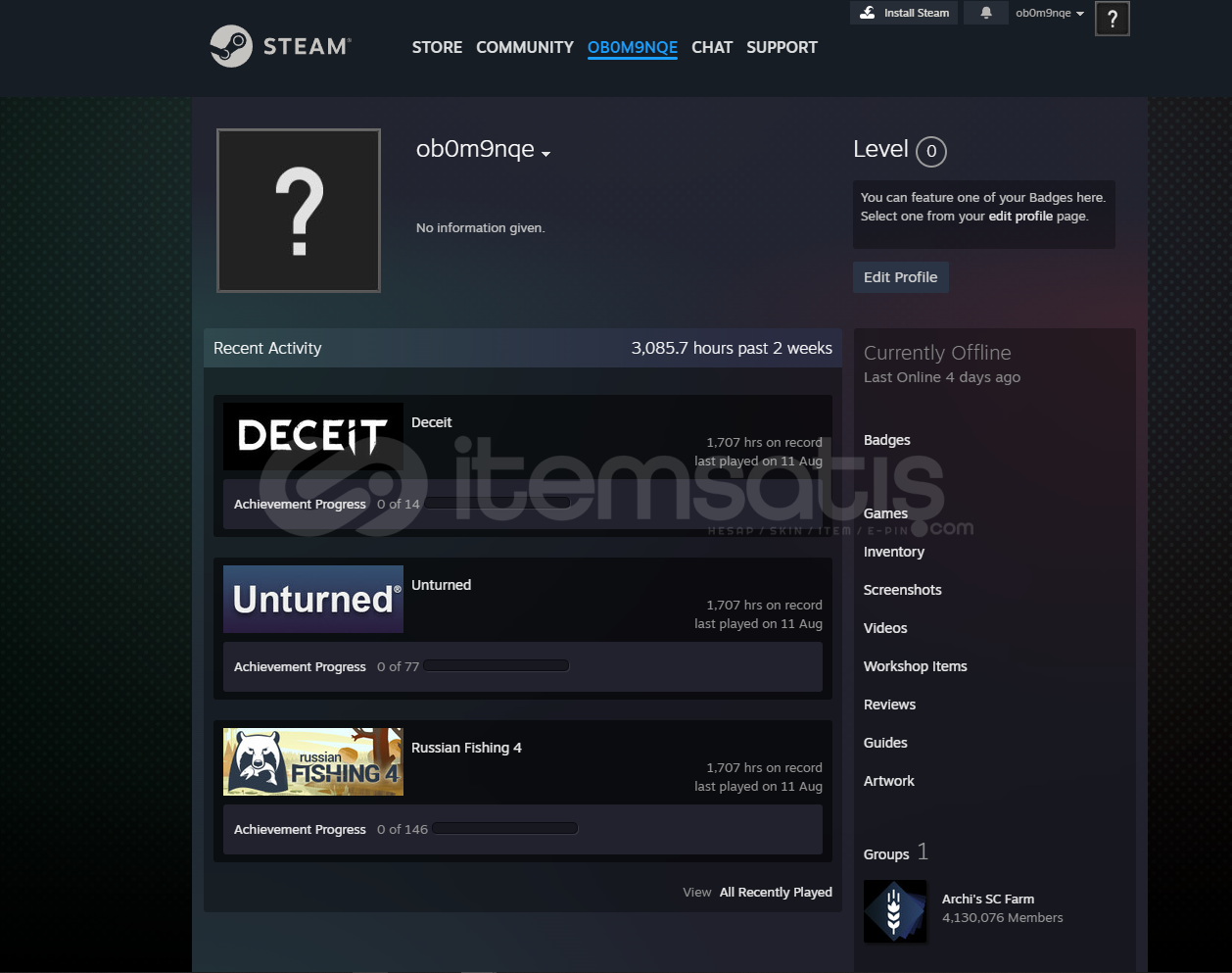 1700 Saat Oynanmış 15 Adet Oyunlu Steam Hesap 1700 Saat Oynanmış 15 Adet Oyunlu Steam Hesap