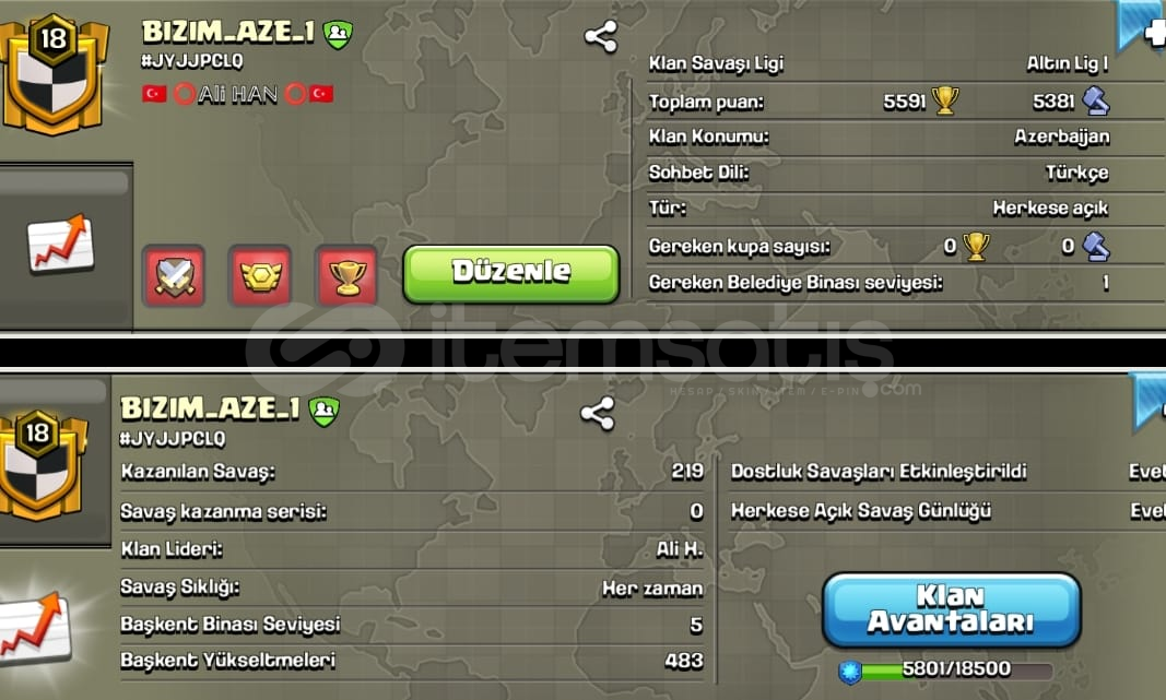 18 LEVEL ÖLÜ FİYATLI KLAN İLK GELEN ALIR⚡️ 18 LEVEL ÖLÜ FİYATLI KLAN İLK GELEN ALIR⚡️
