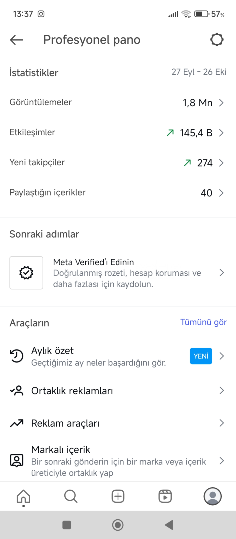 1.8 milyon görüntülenme sahip Instagram hesabı