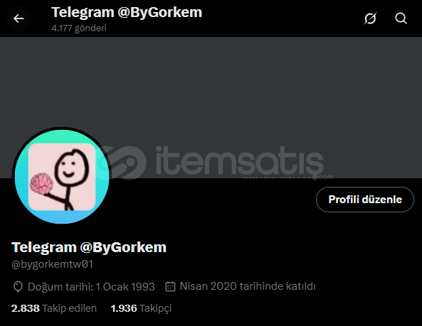 1900+ TAKİPÇİLİ TWİTTER HESABI 1900+ TAKİPÇİLİ TWİTTER HESABI