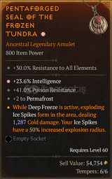 1GA INT +2 PERMAFROST'LU SORCERER KOLYESİ
