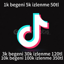 1k begeni +5k izlenme 50tl