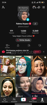 1K Takipçili 5.2K Beğenili Tiktok Kız Hesabı