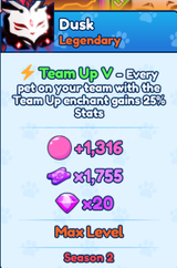 1X Dusk TEAM V Max level