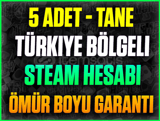 5x Turkey Region/Bölgeli Steam Account! 5x Turkey Region/Bölgeli Steam Account!