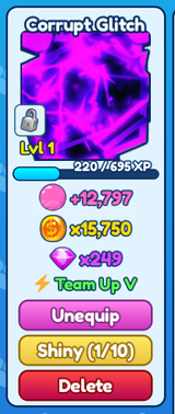 1x Mythic Corrupt Glitch TEAM UP V!! [BGSI] 