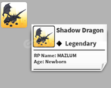 1x No Pot Newborn Shadow Dragon (Adopt Me!)