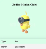 1X ZODIAC CHICKEN MINION ADOPT ME