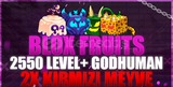 ✅ 2-8 Kırmızı Meyve⭐Bf | 2550LVL+GOD