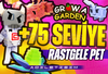 ⭐ (3 ADET!)+75 SEVIYE ⭐GROW A GARDEN PET