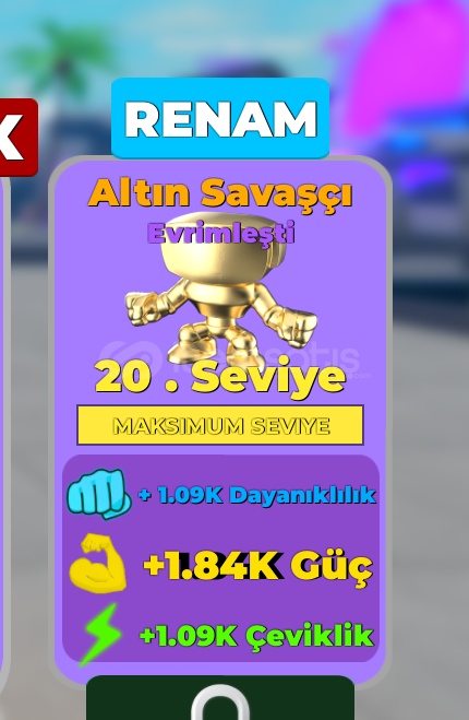 2 Adet Evrimli Gold Warrior  2 Adet Evrimli Gold Warrior