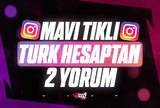 ⭐[2 ADET] Instagram Mavi Tikli Türk Yorum