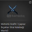 2 adet Mühürlü Grafiti | Çapraz Bıçaklar mavi