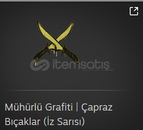 2 adet Mühürlü Grafiti | Çapraz Bıçaklar 