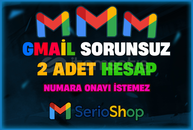 2 Adet sorunsuz gmail hesabı - sms onayı yok!