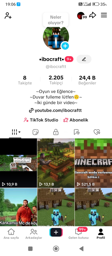 2 k'lik tik tok hesabı  2 k'lik tik tok hesabı
