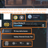 2 MADALYALI 12 LV 60 TL STEAM BAKİYELİ ÖZEL ARK