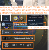 2 MADALYALI 25 LV 3578 DOTA 2 3927 MMR 515 ADET