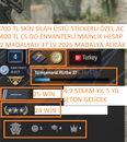 2 MADALYALI 37 LV 400+700 TL CS GO ENVANTERLİ V