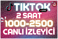 ⭐ 2 Saat 1000-2500 Tiktok Canlı İzleyici ⭐