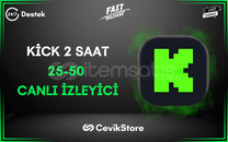 ⭐ 2 Saat 25-50 Kick Canlı İzleyici ⭐