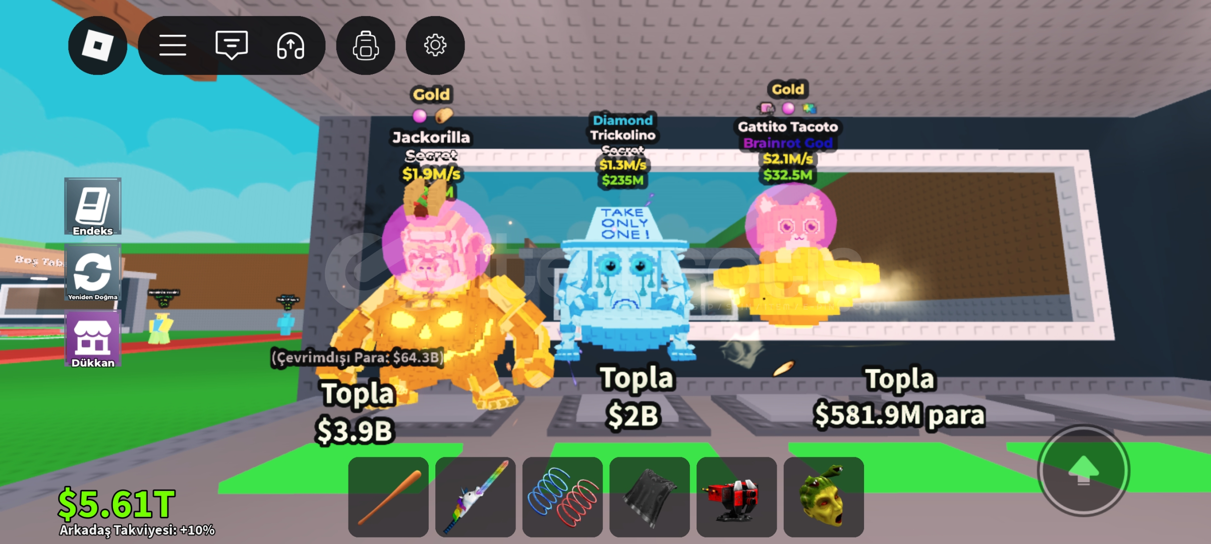 2 Secret 1 BrainrotGod Toplam 5.3M Çok Ucuz  2 Secret 1 BrainrotGod Toplam 5.3M Çok Ucuz