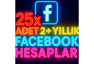 2+ Yıllık ⭐ 25x Adet ⭐ Facebook Hesabı