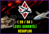 ⭐( 20-50 ) Lvl Hesaplar War Thunders