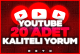 ⭐ 20 ADET KALİTELİ YORUM - YOUTUBE ⭐