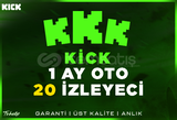 20 Aktif İzleyici | 1 Ay | Garanti | Kick