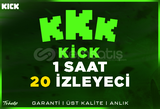 20 Aktif İzleyici | 1 Saat | Garanti | Kick