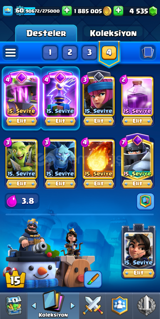 20 Elitli 4500 Elmaslı Clash Royale Hesap 20 Elitli 4500 Elmaslı Clash Royale Hesap
