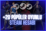 ⭐ +20 POPÜLER OYUNLU STEAM HESABI ⭐ İNDİRİM