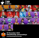 ⭐️20 Skin | 1000 Vbuck(Uygun Çerez Hesap)