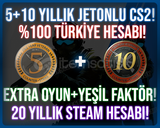 20 YILLIK⭐5+10 YILLIK JETONLU CS2⚡EXTRA OYUN