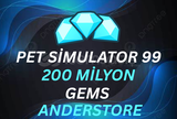 200 MİLYON GEMS | PET SİMULATÖR 99
