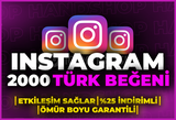 ⭐[GARANTİLİ] 2000 INSTAGRAM TÜRK BEĞENİ⭐