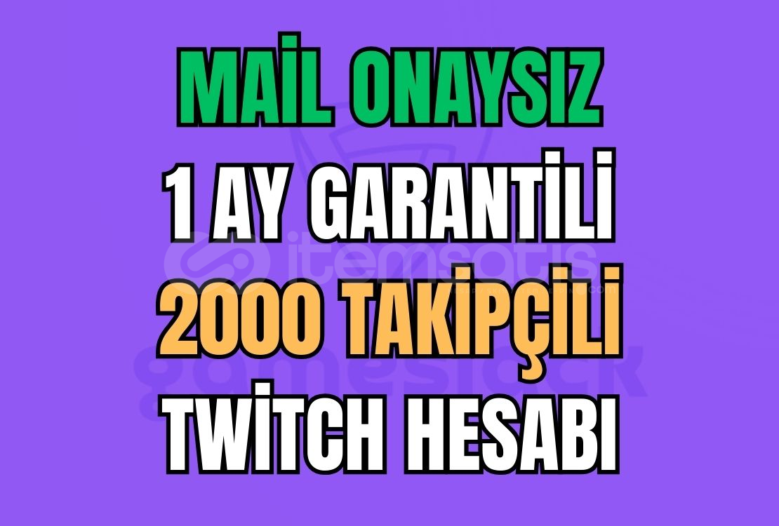 ❤️2000 TAKİPÇİLİ TWİTCH HESABI❤️ 1 AY GARANTİ ❤️2000 TAKİPÇİLİ TWİTCH HESABI❤️ 1 AY GARANTİ