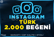 2.000 Türk Gerçek Beğeni - Garantili - Ig