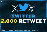 2.000 Twitter Retweet | Garanti | #1