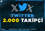 2.000 Twitter Takipçi | Garanti | #1