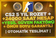 ⚡5 YIL ROZET + 24.000 SAAT CS2☢️HESABI GARANTİ⚡