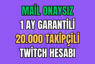 ❤️20.000 TAKİPÇİLİ TWİTCH HESABI❤️ 1 AY GARANTİ