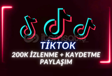 200K Tiktok İzlenme + Kaydetme + Paylaşım