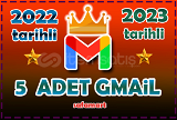 ⭐ 2022 ve 2023 tarihli ⭐Premium 5 Gmail Hesap