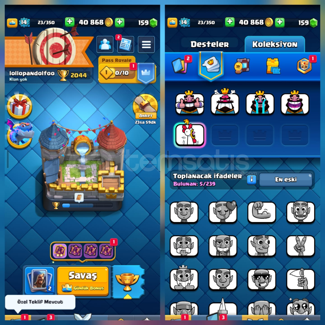 2044Kupa⭐️45Kart⭐️5İfade⭐️İsimHakkı 2044Kupa⭐️45Kart⭐️5İfade⭐️İsimHakkı