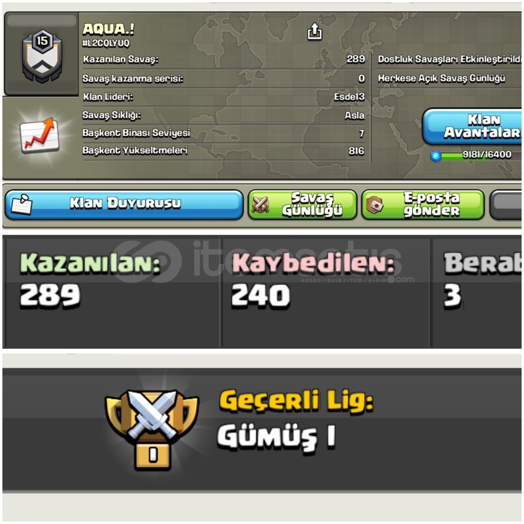 15 LEVEL⚡️AQUA İSİMLİ UYGUN FİYATLI KLAN 15 LEVEL⚡️AQUA İSİMLİ UYGUN FİYATLI KLAN